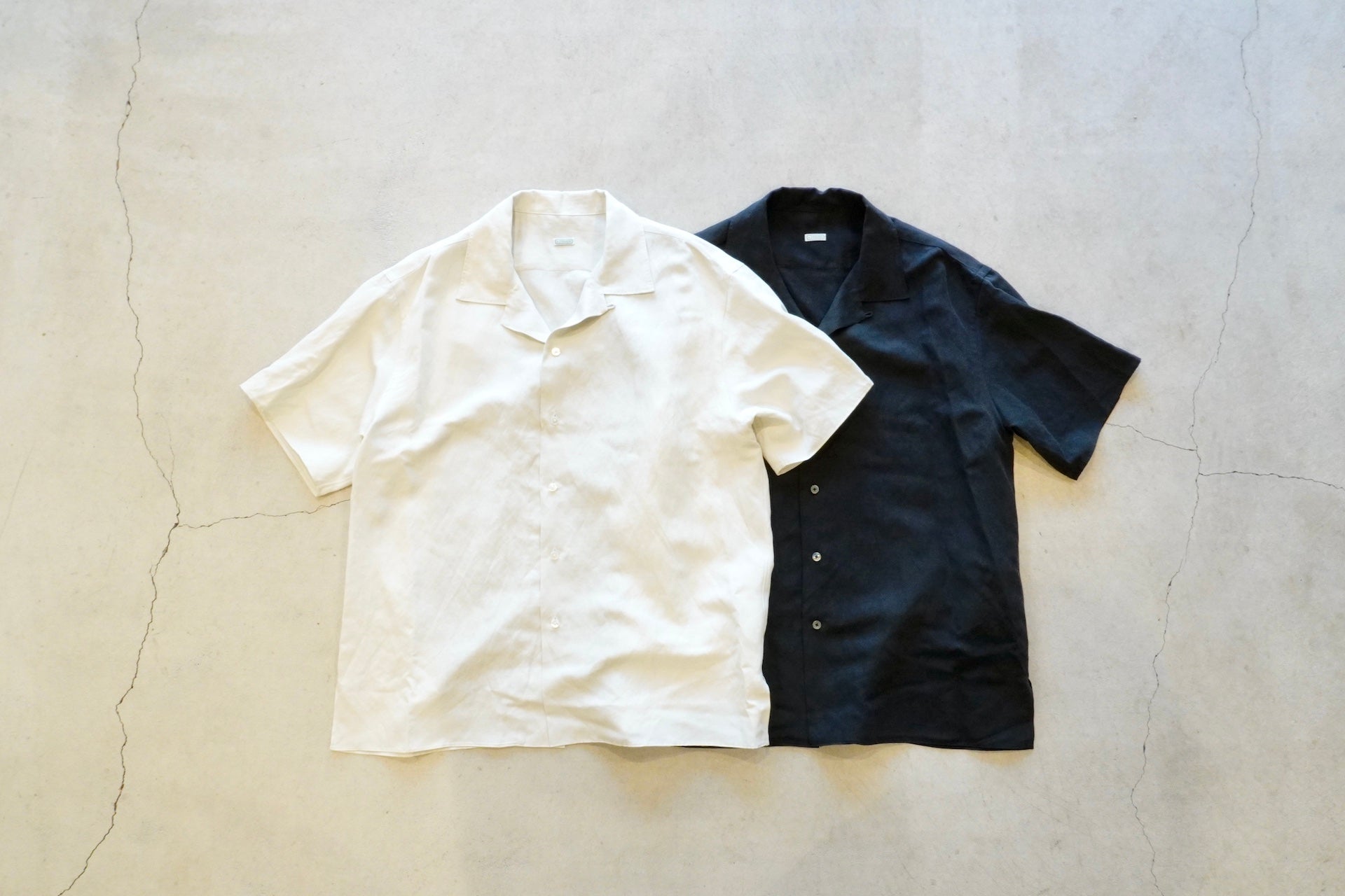 A. PRESSE / Silk Linen Open Collar S/S Shirt – web-inter