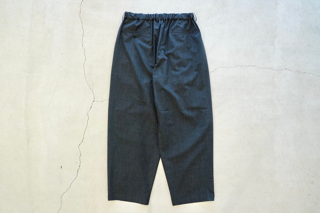 YOKO SAKAMOTO / DOUBLE PLEATED WIDE EASY PANTS -WOOL KASURI STRIPE