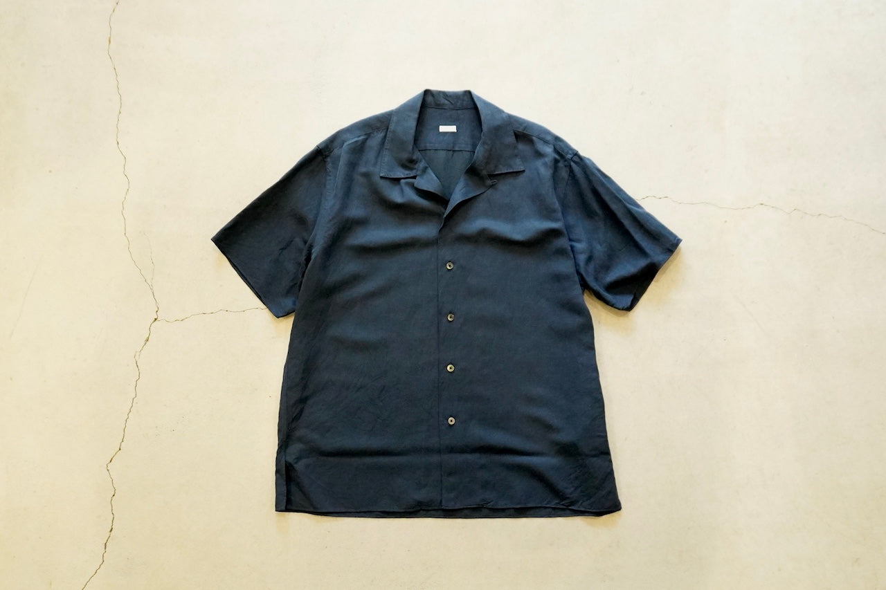 A. PRESSE / Vintage Silk Linen S/S Open Collar Shirt – web-inter