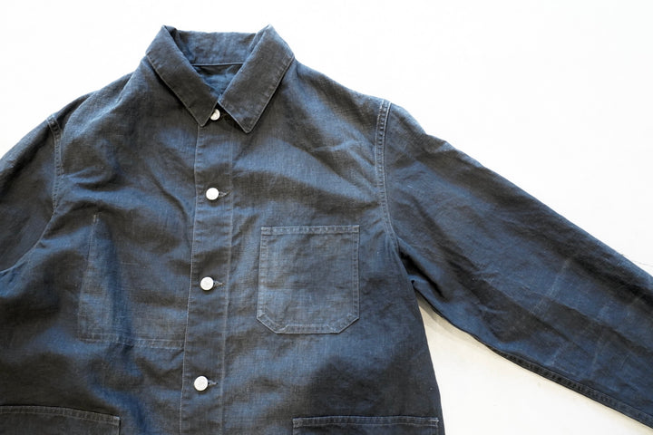 Vintage Black Linen Coverall　A.PRESSE 3 A.PRESSE 25SS Vintage Black Linen Coverall – Vintage Concept