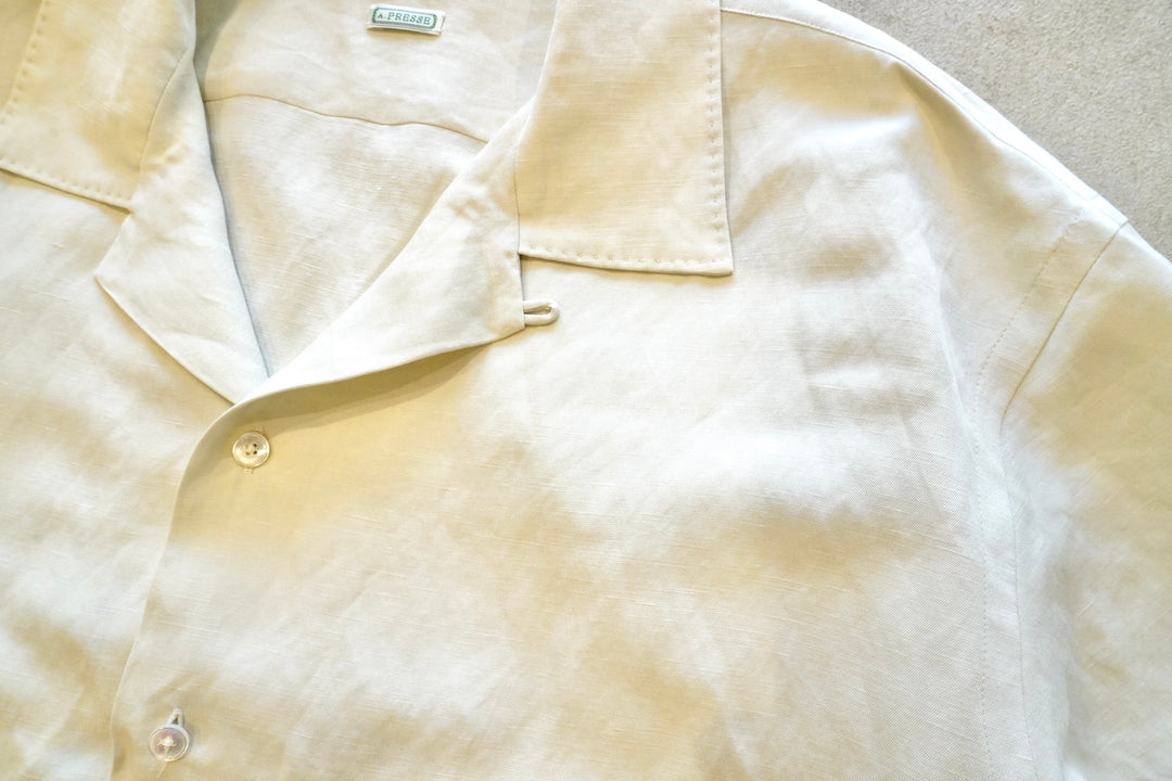 A.PRESSE 25ss シルクリネンオープンカラー A.PRESSE Silk Linen Open Collar L/S Shirt アプレッセ シルクリネン