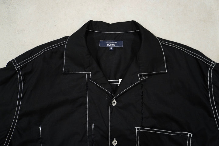 COMME des GARCONS HOMME / 綿ブロード オープンカラーシャツ 製品洗