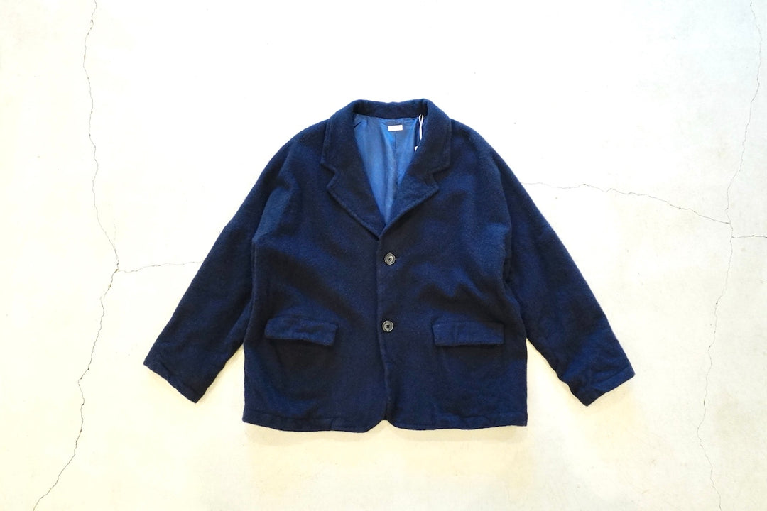 45R ウール縮絨ジャケットサイズ2 ブルー holk (WOMEN'S) / 2B JACKET 縮絨ウール – web-inter