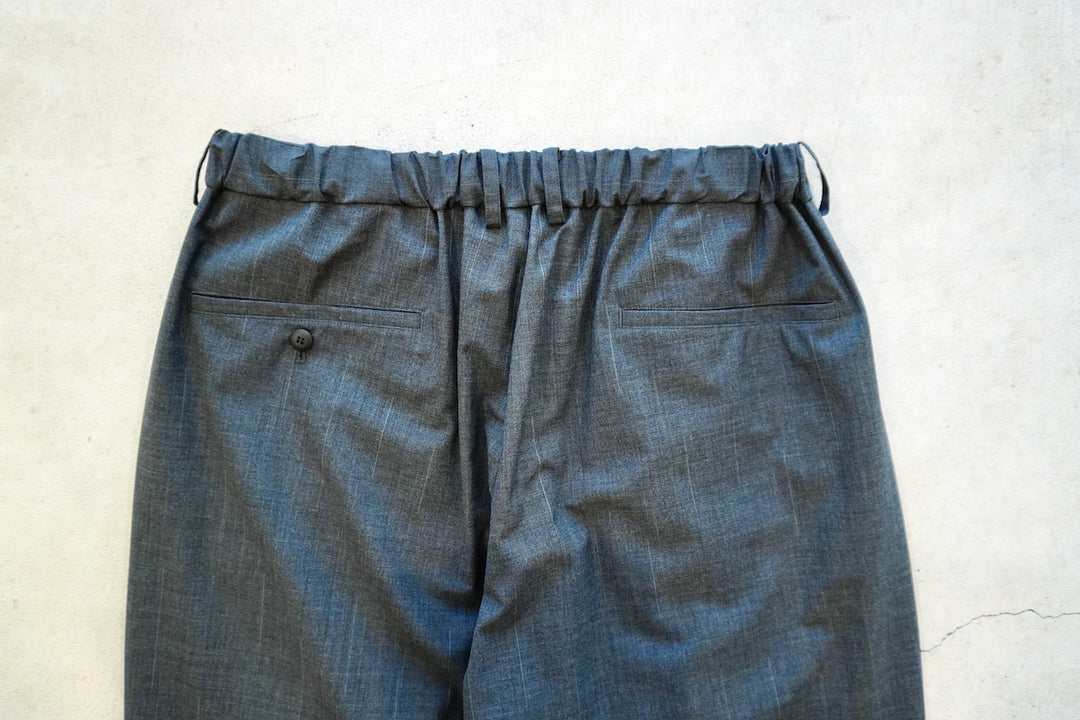 YOKO SAKAMOTO / DOUBLE PLEATED WIDE EASY PANTS -WOOL KASURI STRIPE