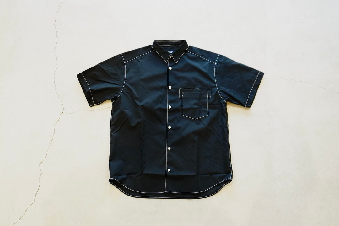 96ss COMME des GARCONS HOMME 綿麻 半袖シャツ 黒 COMME des GARCONS HOMME / COTTON TYPEWRITER SS SHIRTS – web-inter