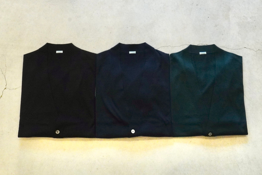A.PRESSE ネイビー カーディガン A.PRESSE / Wool Cotton High Gauge Cardigan – web-inter